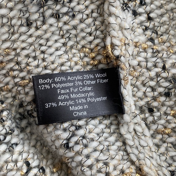 Lane Bryant Button-up Removable Fur Sweater Cardigan - Picture 10 of 12